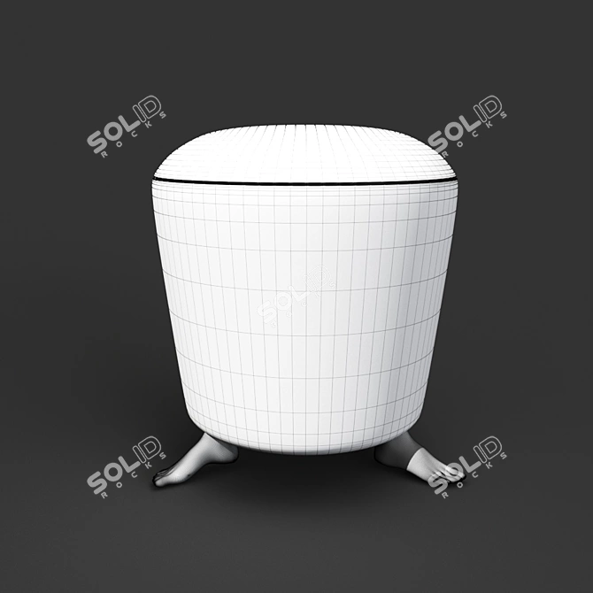 Modern Metal Foot Stool 38x42 3D model image 3