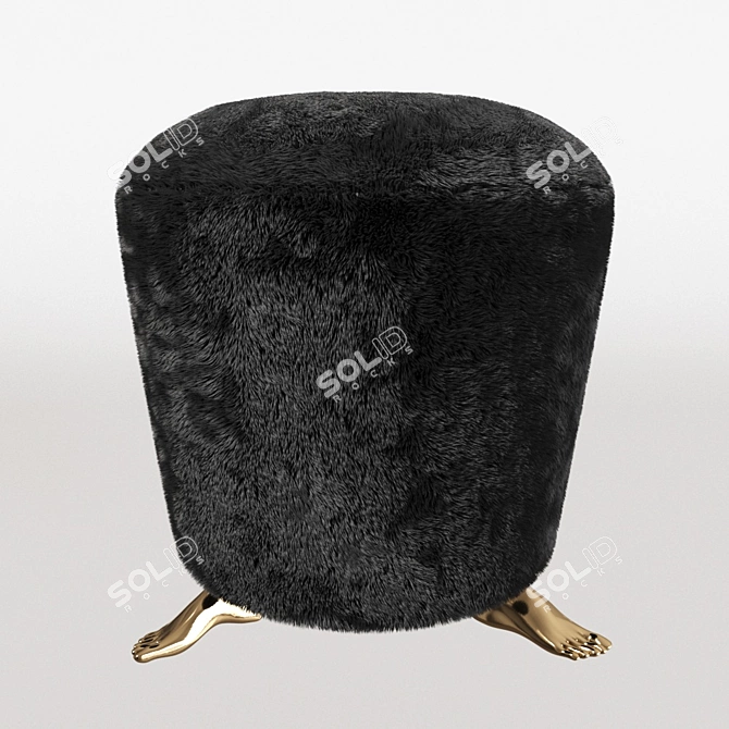 Modern Metal Foot Stool 38x42 3D model image 4