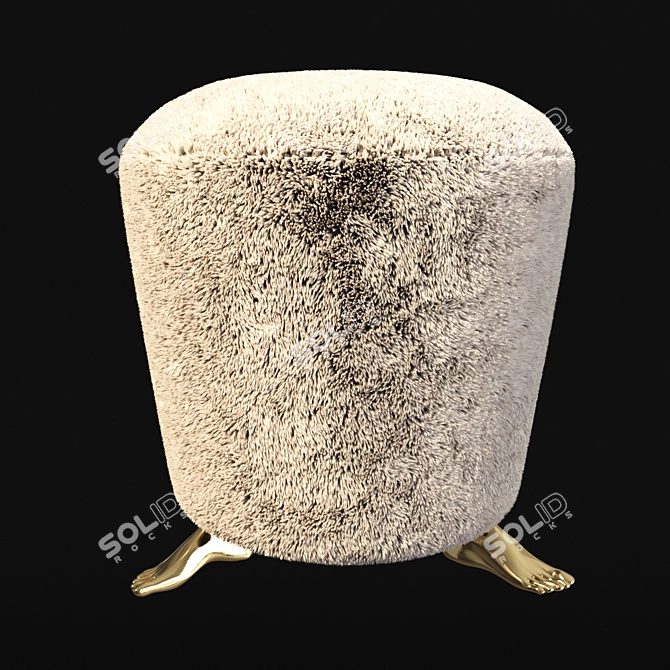 Modern Metal Foot Stool 38x42 3D model image 5