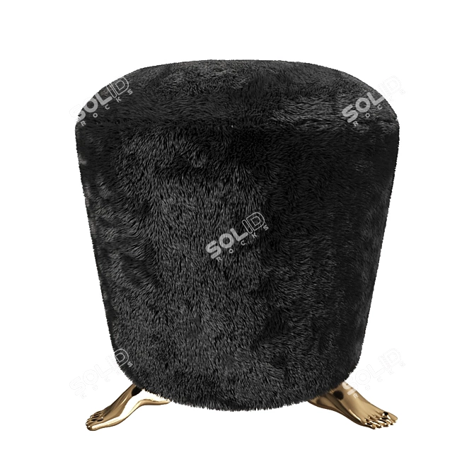 Modern Metal Foot Stool 38x42 3D model image 6