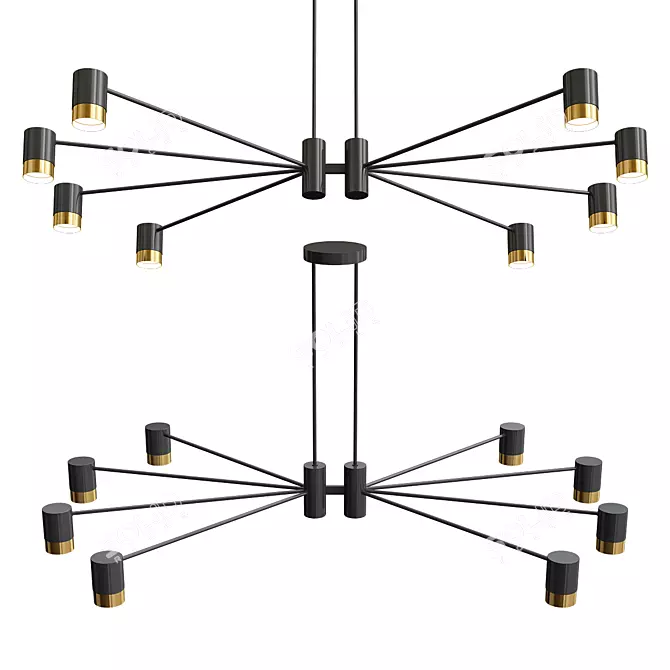 Elegant RAGNA Chandelier 3D model image 1