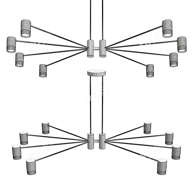 Elegant RAGNA Chandelier 3D model image 2