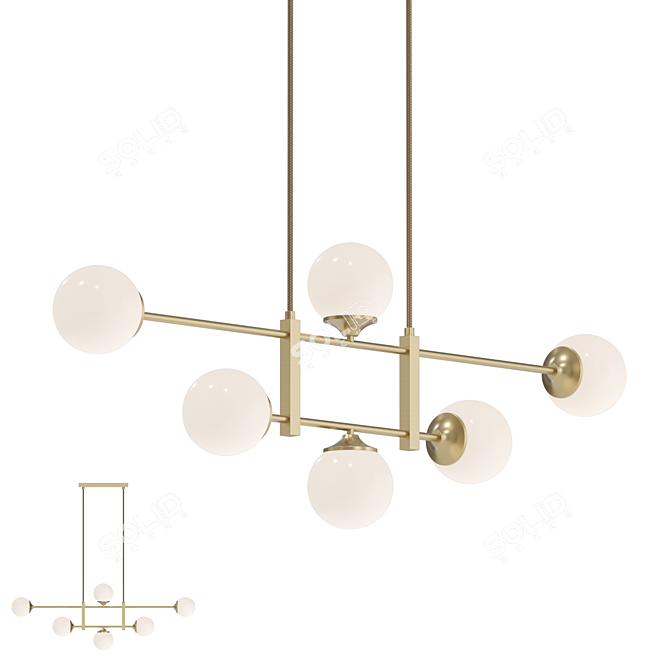 Globe Glass Pendant Lamp 3D model image 1