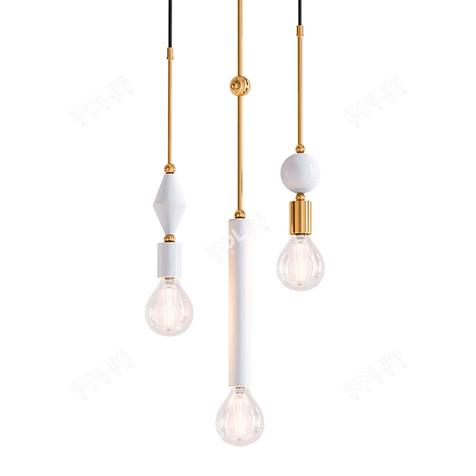 Sparkling Jewels Pendant Lamp 3D model image 1