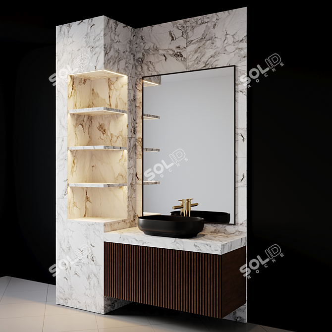 Luxury Bath Set: Complete Your Bathroom Transformation in Style 3D model image 2