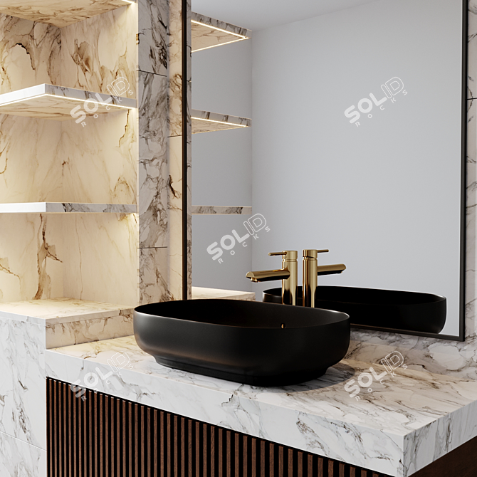 Luxury Bath Set: Complete Your Bathroom Transformation in Style 3D model image 4