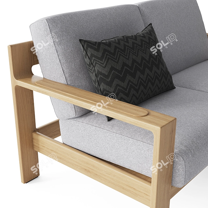 Gloster LOOP 2-Seater: Sleek and Stylish Sofa 3D model image 3