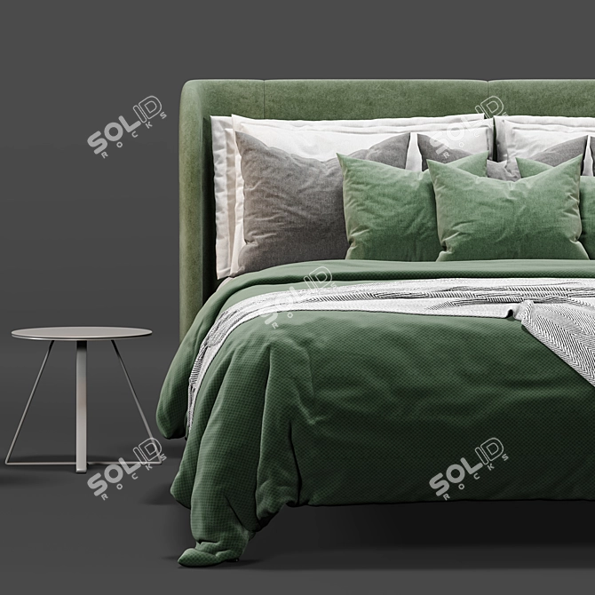 IKEA TUFJORD Upholstered Bed: Comfortable Elegance for Dreamy Nights 3D model image 3