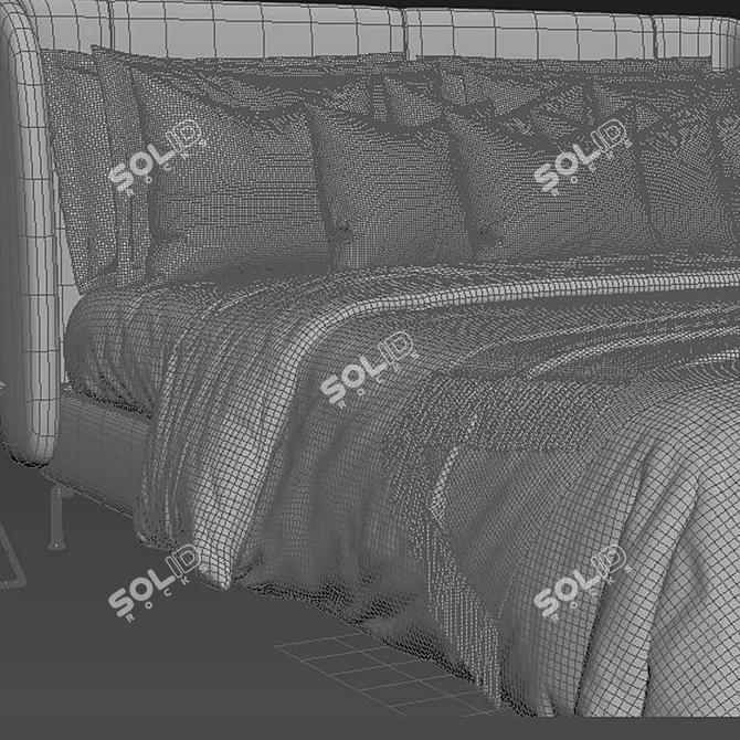 IKEA TUFJORD Upholstered Bed: Comfortable Elegance for Dreamy Nights 3D model image 4