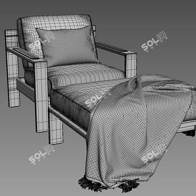 Gloster LOOP Lounge Chair: Elegant Comfort 3D model image 5