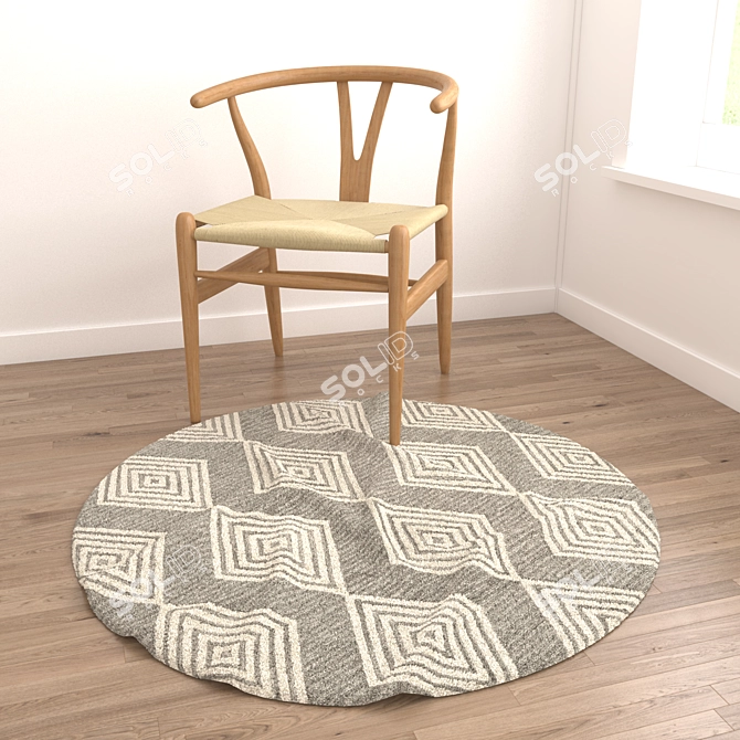 Versatile 6-Piece Round Rug Set 3D model image 2