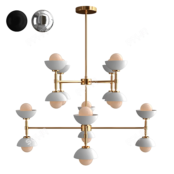 Elegant Greenwich Chandelier 3D model image 1