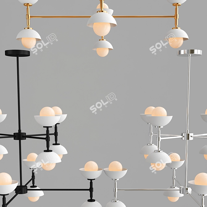 Elegant Greenwich Chandelier 3D model image 2