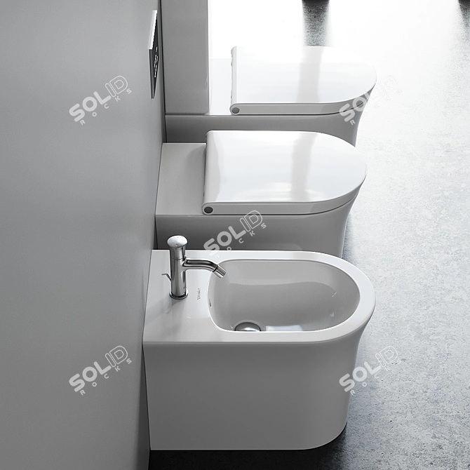 Duravit White Tulip Close Coupled Toilet 3D model image 2