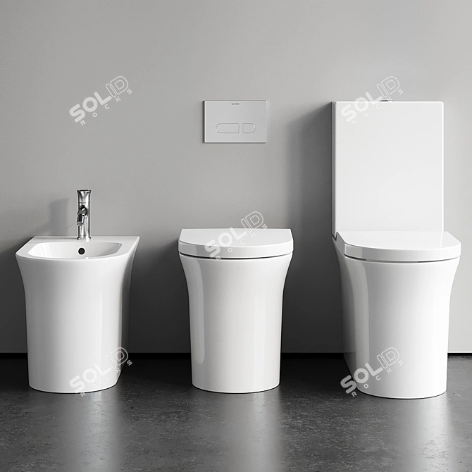 Duravit White Tulip Close Coupled Toilet 3D model image 3