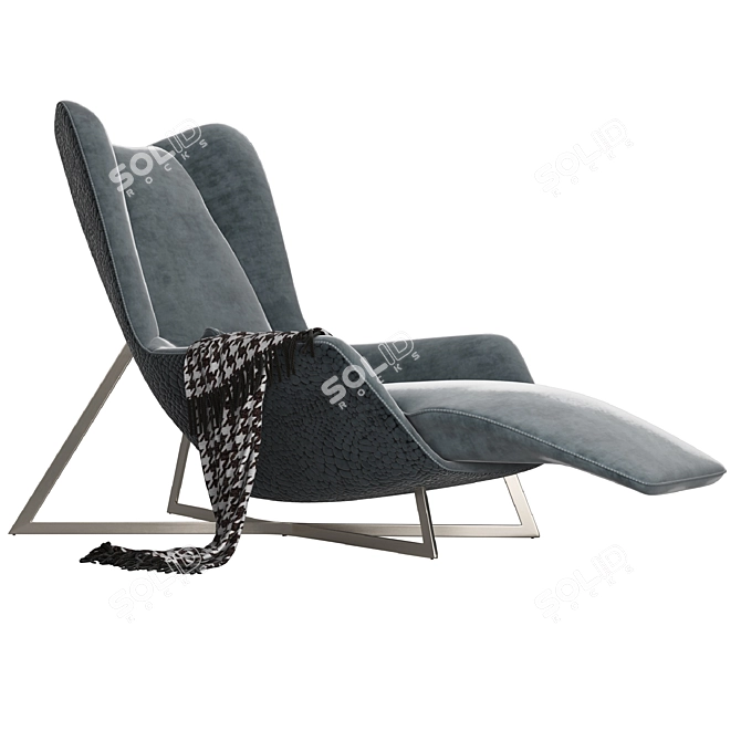 Sleek Seashell Chaise 3D model image 1