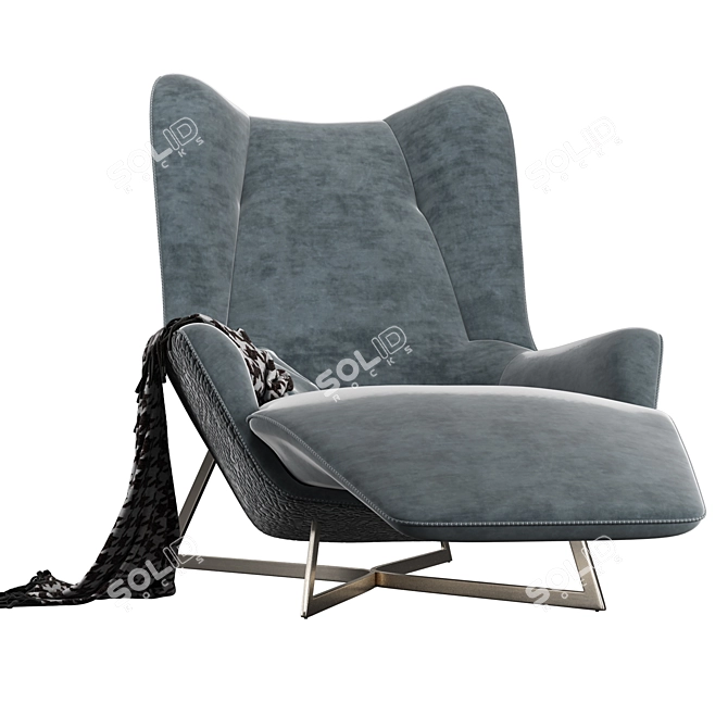 Sleek Seashell Chaise 3D model image 3