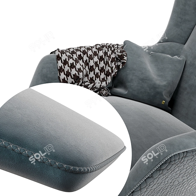 Sleek Seashell Chaise 3D model image 6