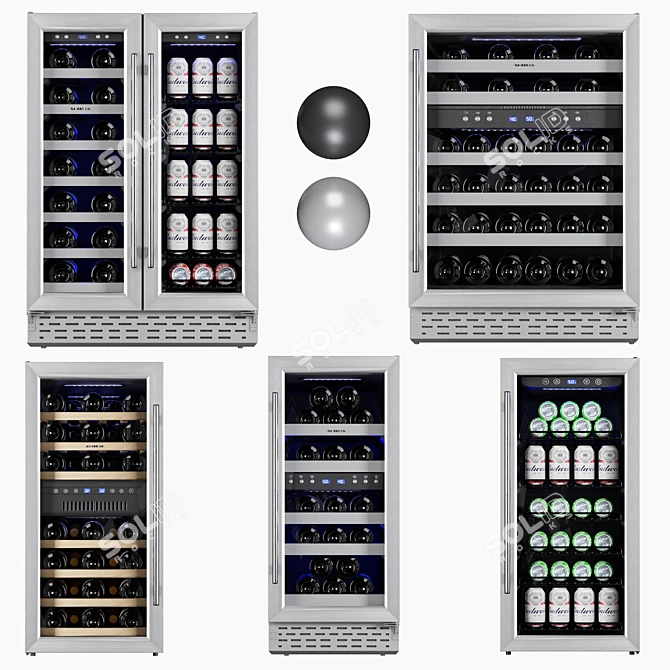 Phiestina Wine Cooler Fridge Set 3D model image 1