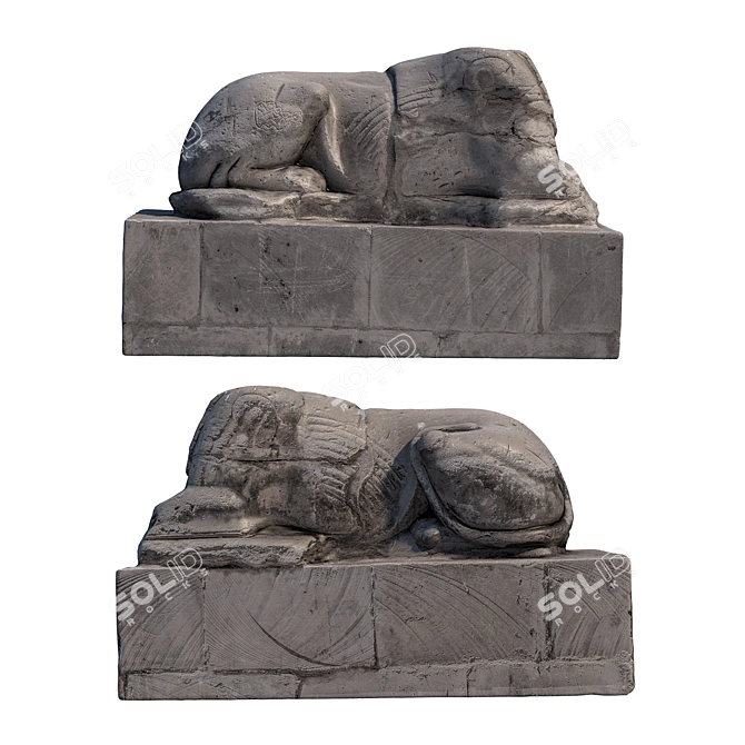 Egyptian Sculpture Replica 3D model image 2