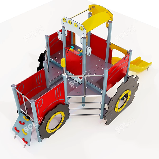 Title: Kompan Tractor Adventure Play 3D model image 4