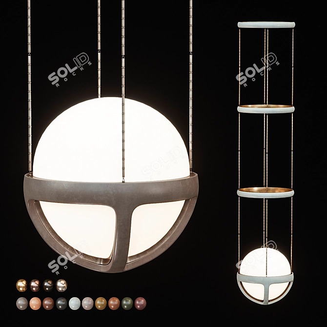 Reprise Pendant: Industrial Elegance 3D model image 1