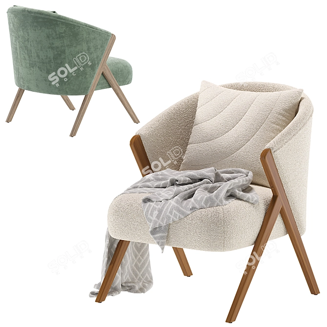 Cozy Boucle Armchair by Zara Home 3D model image 3