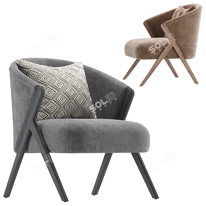 Cozy Boucle Armchair by Zara Home 3D model image 4