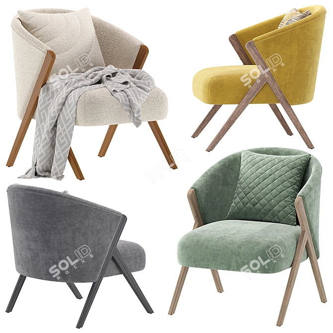 Cozy Boucle Armchair by Zara Home 3D model image 5