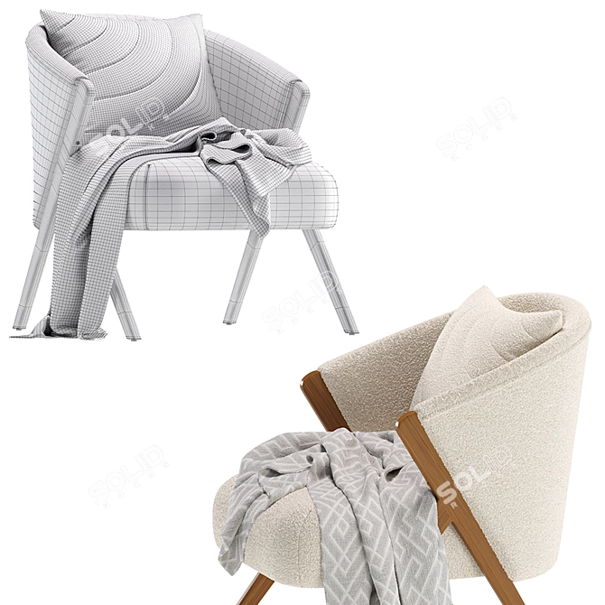 Cozy Boucle Armchair by Zara Home 3D model image 7