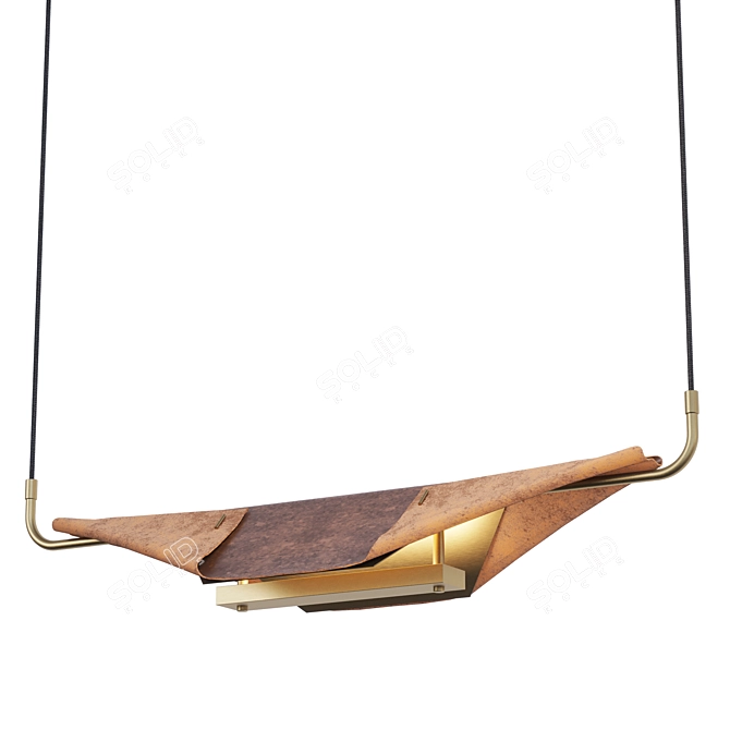 Brass and Leather LA Suspension 3D model image 1