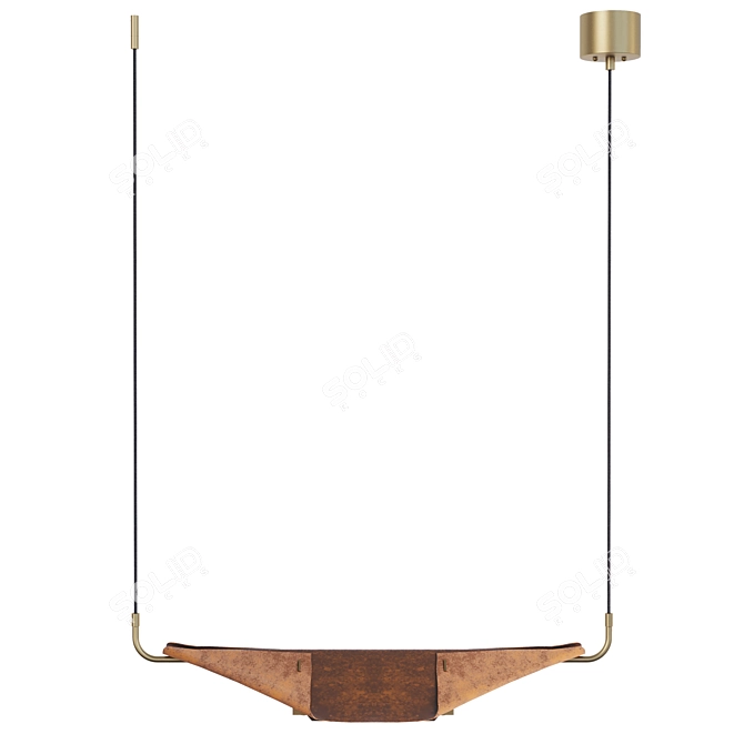 Brass and Leather LA Suspension 3D model image 2