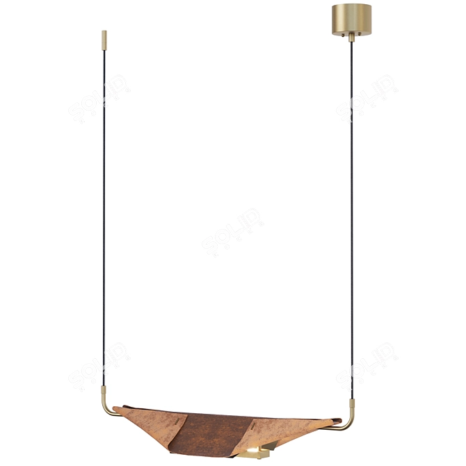 Brass and Leather LA Suspension 3D model image 3