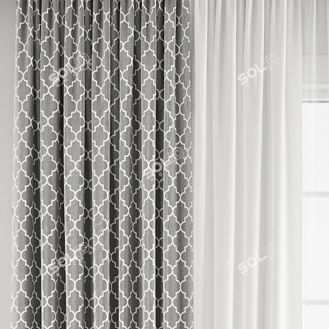 Premium Polygonal Curtain Model 3D model image 4