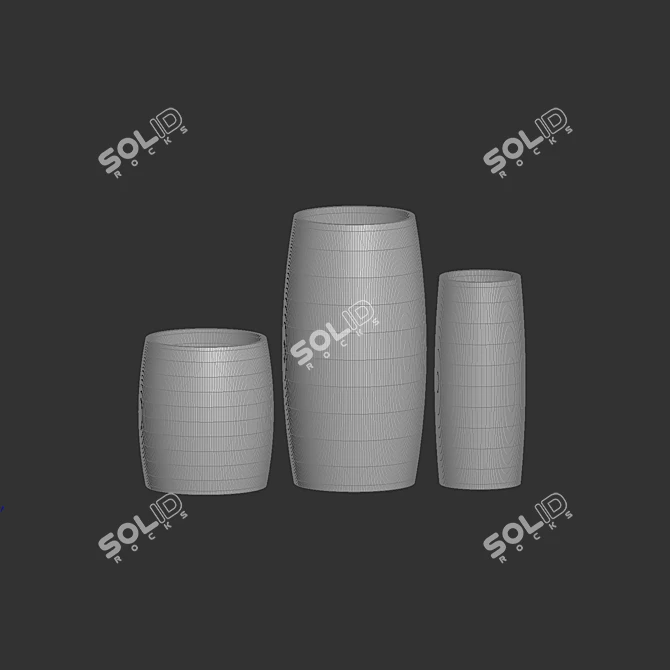 Cigar Surface Collection: Stylish Concrete Planters 3D model image 3