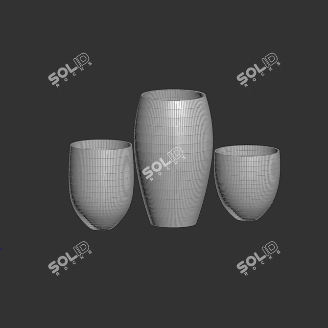 Barrel Surface Collection: Stylish Planters for Your Space 3D model image 3