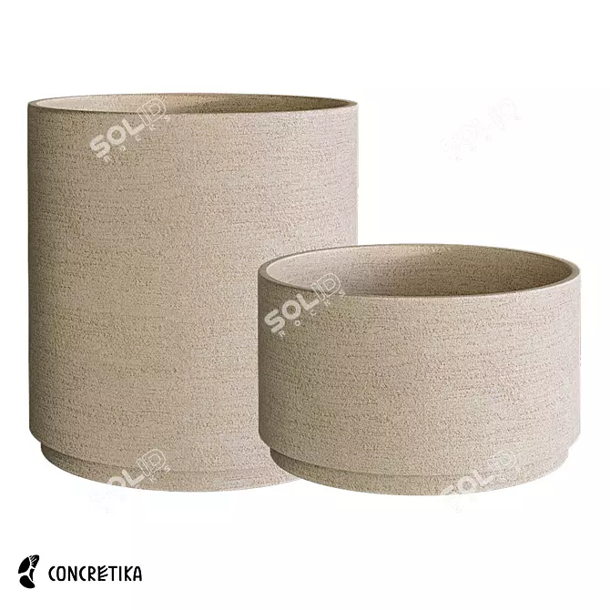 Cylinder XL Planters - Stylish and Durable 3D model image 1