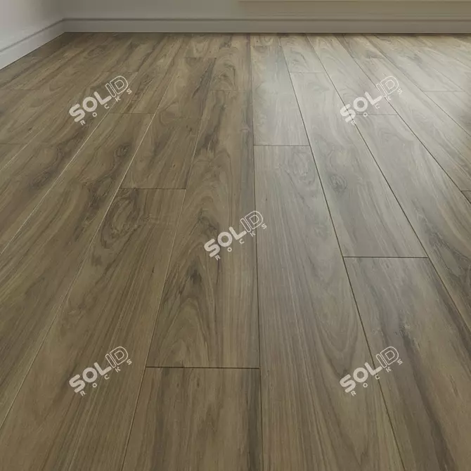 Versatile Laminate Flooring - Dark & Light Wood Board 3D model image 1