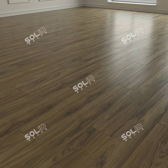 Versatile Laminate Flooring - Dark & Light Wood Board 3D model image 2