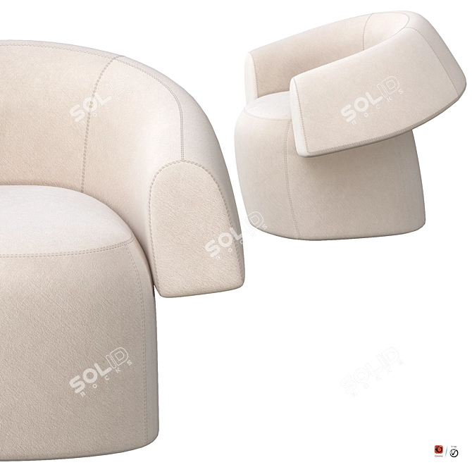 Modern Ruff Dining Chair 3D model image 6