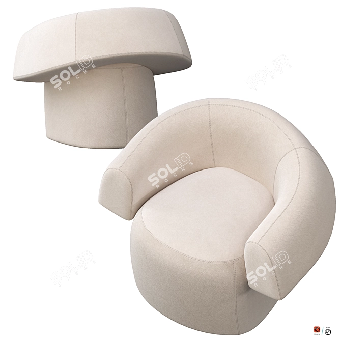 Modern Ruff Dining Chair 3D model image 7