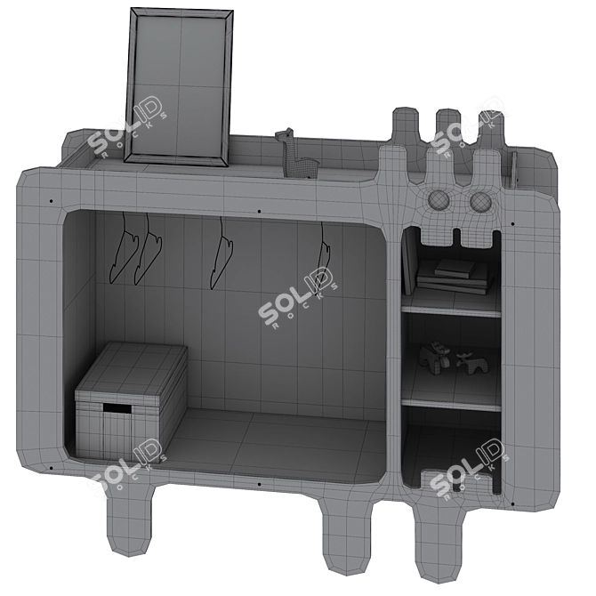Minimalistic White and Yellow STIVEN Dresser 3D model image 4