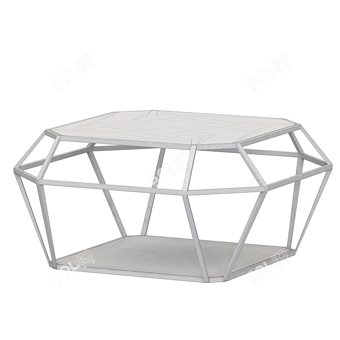 Elegant Gold Geometric Coffee Table 3D model image 2