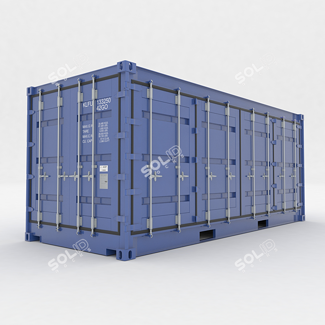 20ft Open Side Sea Container with Animated Doors 3D model image 1