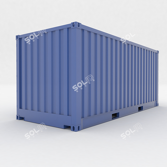 20ft Open Side Sea Container with Animated Doors 3D model image 2