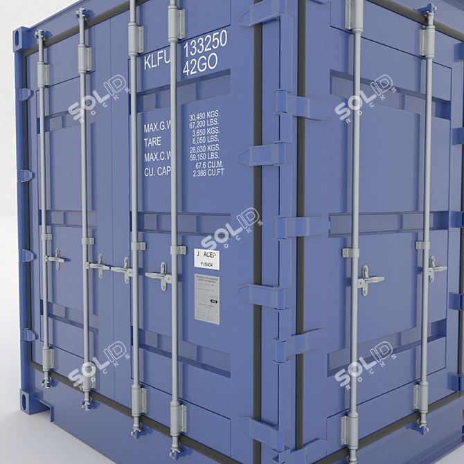 20ft Open Side Sea Container with Animated Doors 3D model image 5