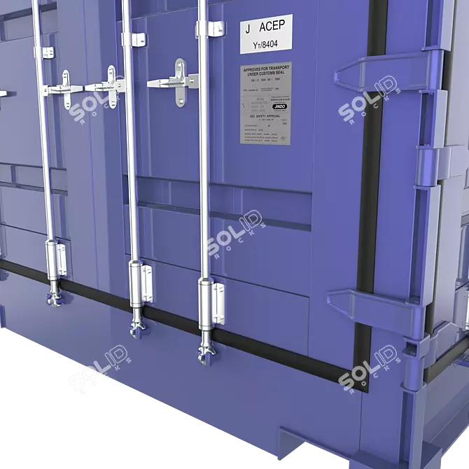 20ft Open Side Sea Container with Animated Doors 3D model image 12