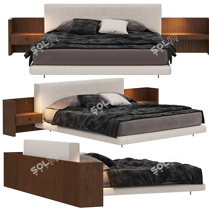 Luxury Minotti Brasilia Bed 3D model image 1