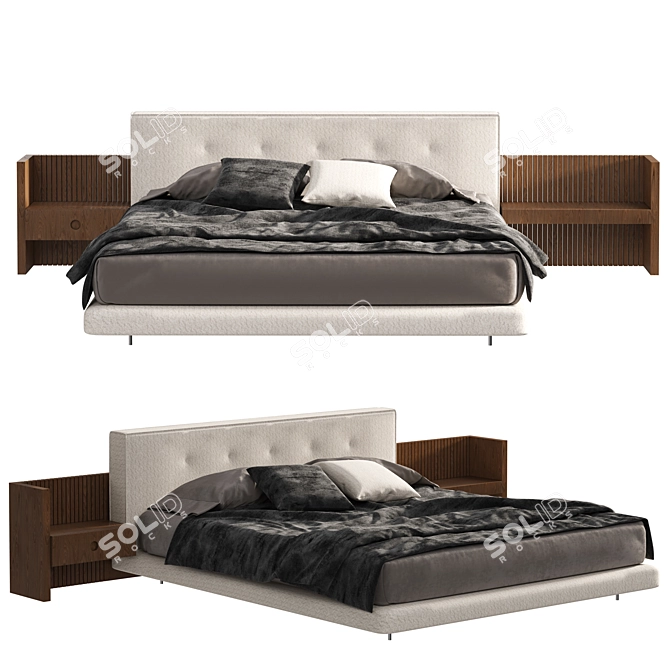 Luxury Minotti Brasilia Bed 3D model image 4