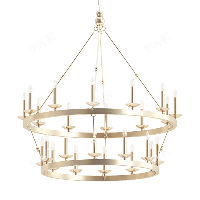 Glamorous Allendale 2-Tier Chandelier 3D model image 1